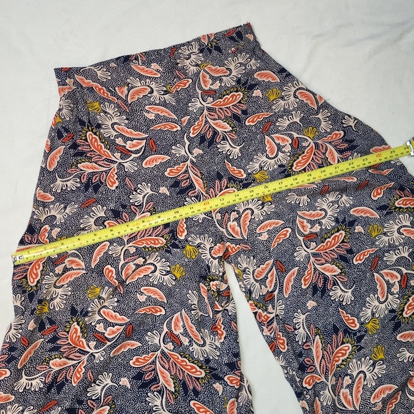 Aakaa Palazzo Pants Women's Size Small  Navy Blue Gold Asymmetrical Hemline - Picture 6 of 12